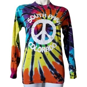 Gildan | Vibrant Tie Dye Hippie South Park 100% Cotton Long Sleeve Tee Women's S